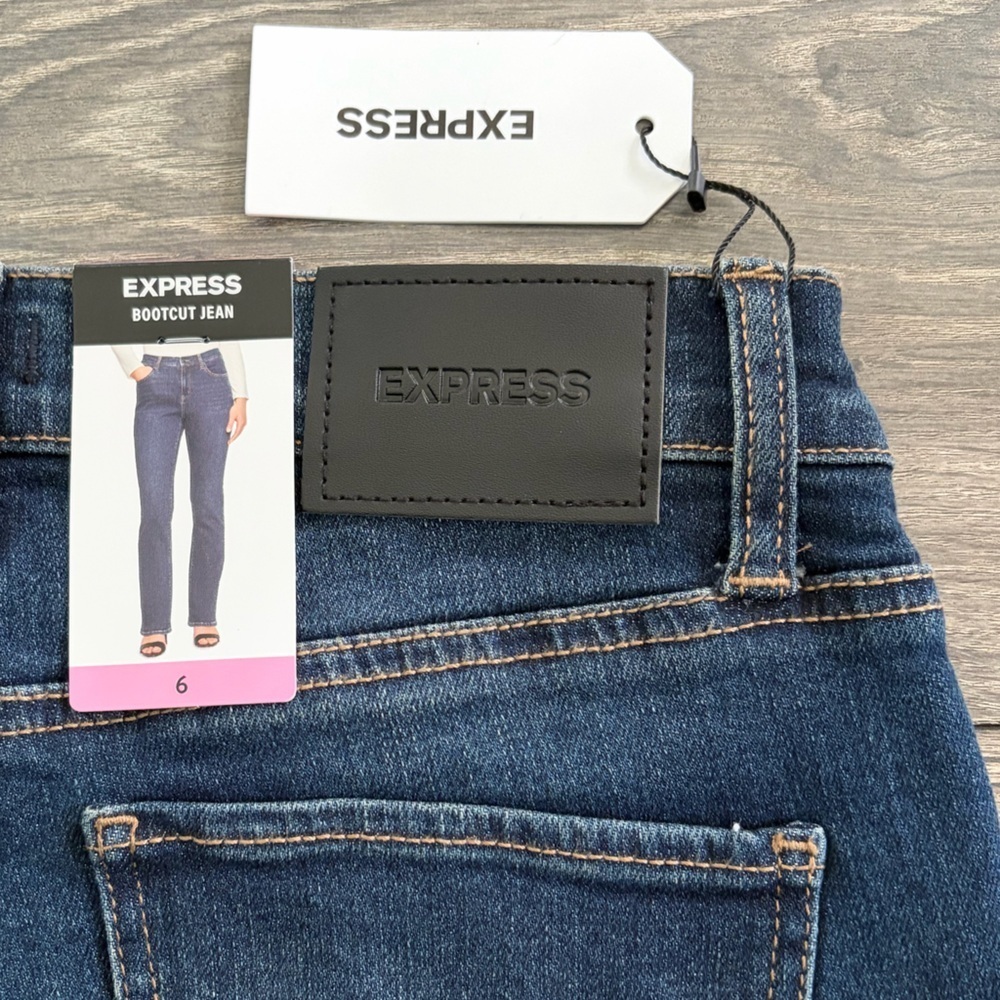 Express Blue High Waisted Medium Wash Women's Bootcut Jeans size 6 - Picture 13 of 13